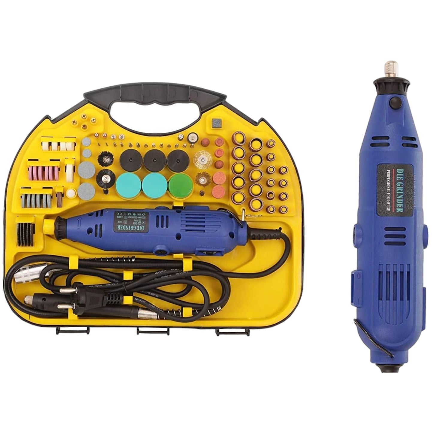 Rotary tool kit 160 Watt die grinder with 170 Pieces of Accessories mini drill machine for wood carving cutting & craft With Flexible Shaft Black