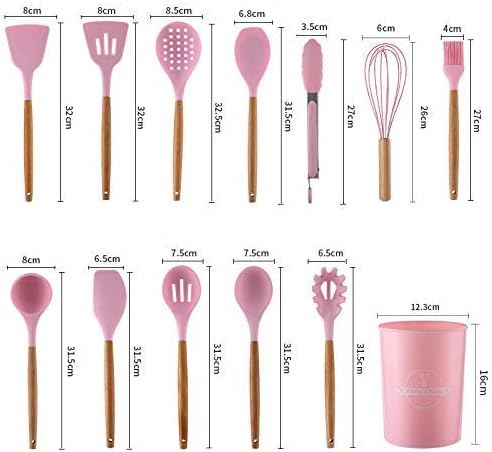 18 pieces home kitchenware gadgets nonstick silicone cooking set kitchen utensils with plastic holder