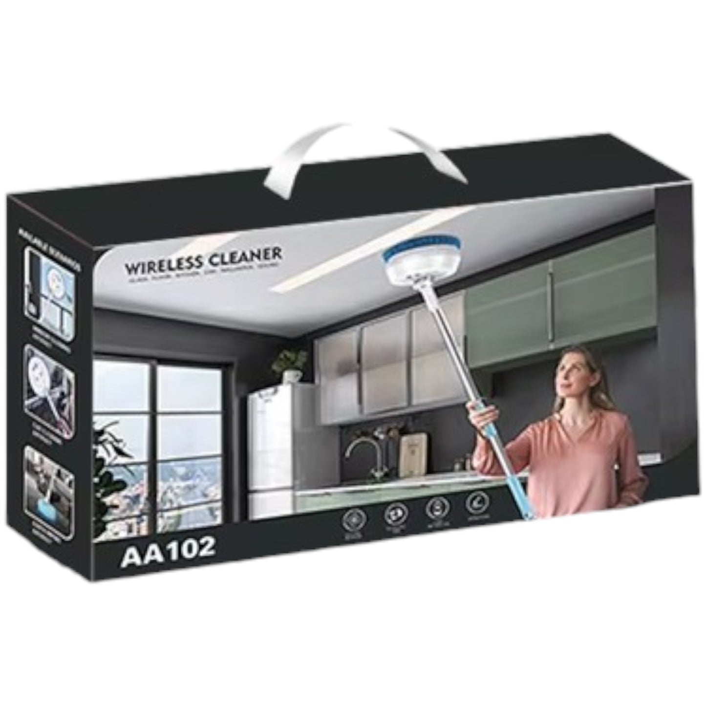 Household telescopic usb rechargeable ceiling floor glass cleaning machine wireless automatic electric window cleaner AA102