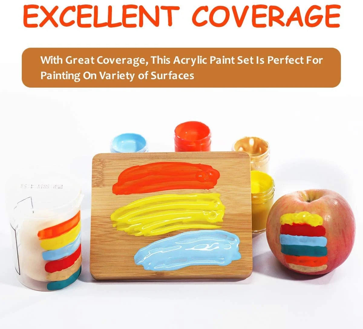 TBC The Best Crafts 24 Colors Acrylic Paint Jar Set Vibrant Colors Acrylic Paint Set Educational Grade Arts and Crafts Supplies School Essentials Ideal for Kids Adults Professionals