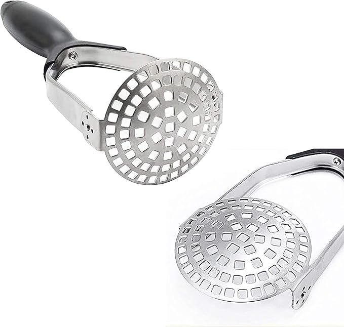 Masher Kitchen Tool - Potato Masher Stainless Steel, Heavy Duty, No Bending, Easy To Clean, Used for Cooked Carrots, Lemons, Oranges, Pumpkins, Yams