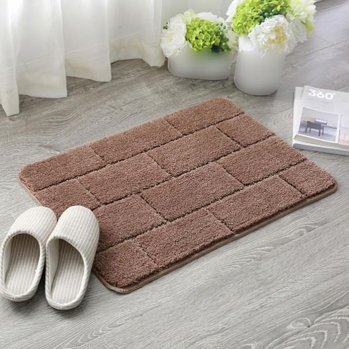 Rug Fibre Rectangular Bath Mat Washable Simple mat Soft Plush Furry Floor Decoration Carpet Mat Living Room Kitchen