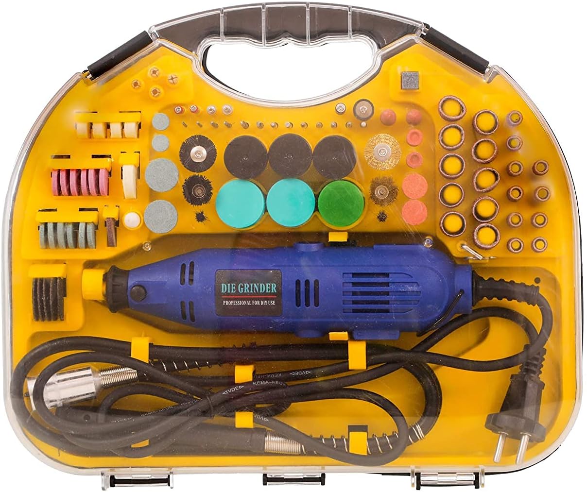Rotary tool kit 160 Watt die grinder with 170 Pieces of Accessories mini drill machine for wood carving cutting & craft With Flexible Shaft Black