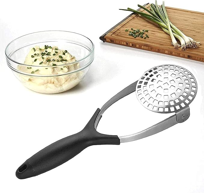Masher Kitchen Tool - Potato Masher Stainless Steel, Heavy Duty, No Bending, Easy To Clean, Used for Cooked Carrots, Lemons, Oranges, Pumpkins, Yams