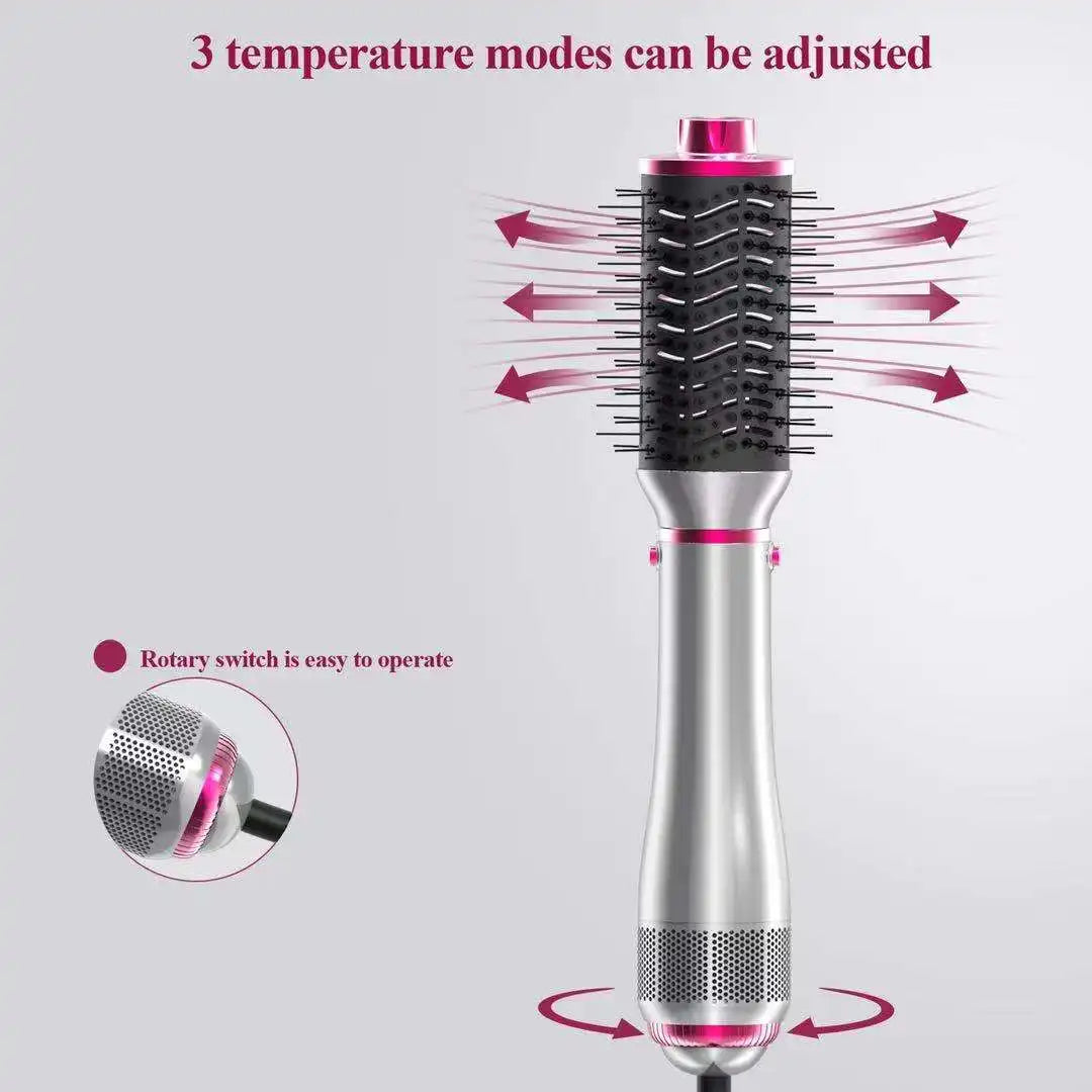 4-In-1 Hot Air Brush With Negative Ion, Detachable Blow Dryer, Hair Styling Tools Set With Hair Dryer, Hair Curler & Hair Straightener