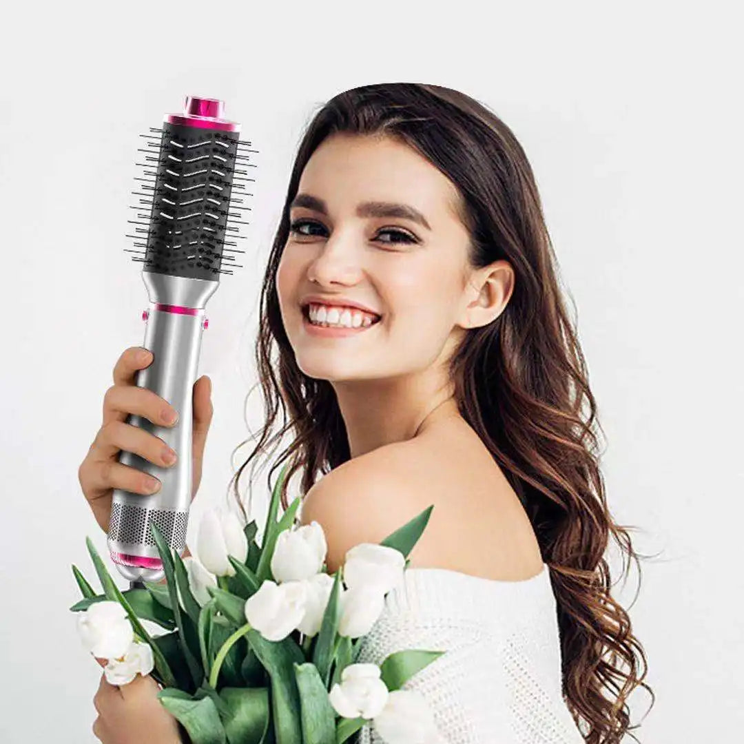 4-In-1 Hot Air Brush With Negative Ion, Detachable Blow Dryer, Hair Styling Tools Set With Hair Dryer, Hair Curler & Hair Straightener