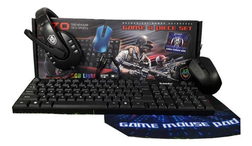 Gaming Essential, USB Mouse, Keyboard, 4 in 1 Gaming Kit, Headsets With Microphone, Mouse Pad,